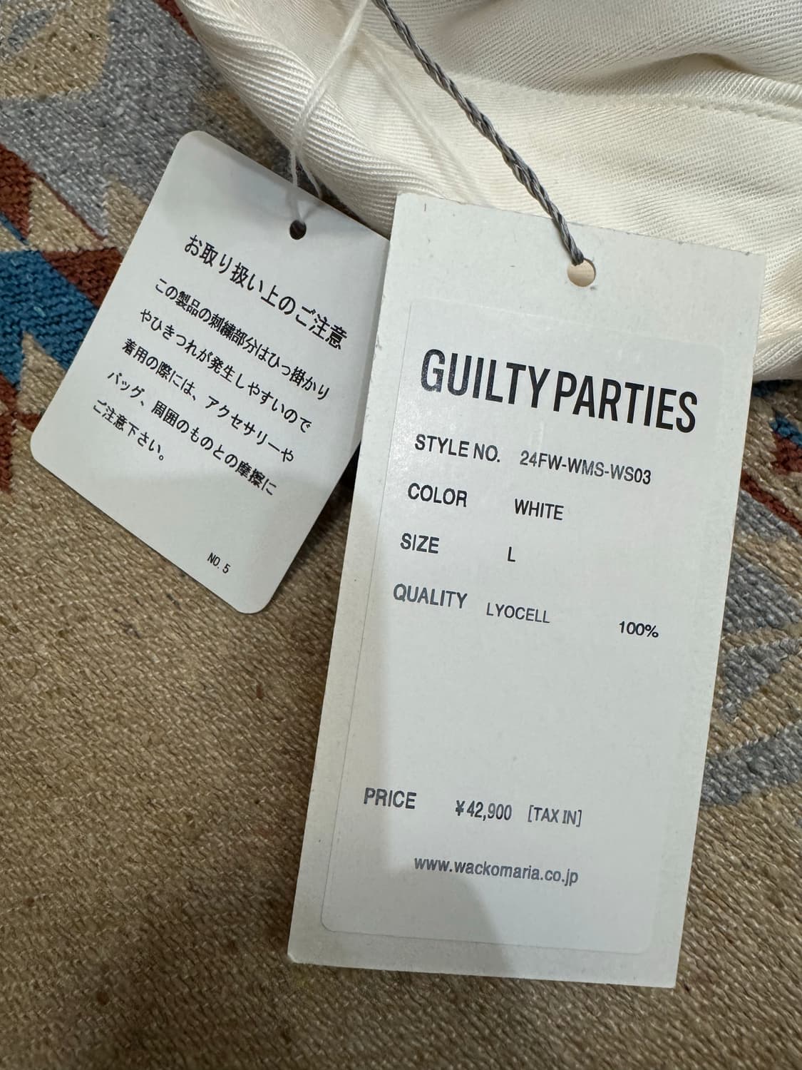 [L] 와코마리아 웨스턴 셔츠 롱 슬리브 화이트 상품이미지9