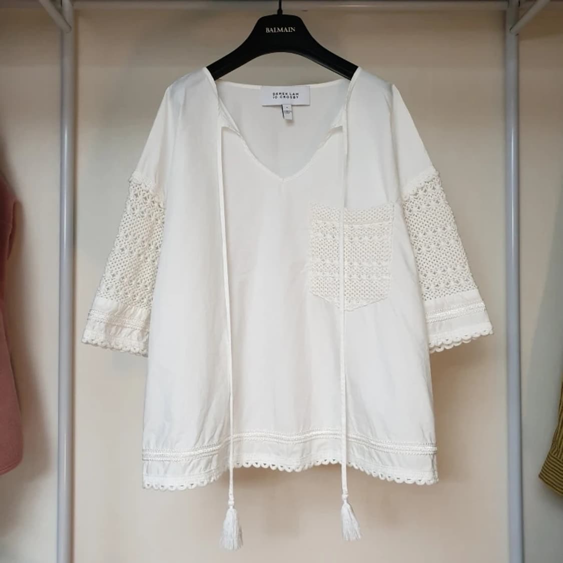 Derek Lam 데렉램 코튼 크로셰믹스 보호시크 블라우스 탑 상품이미지2