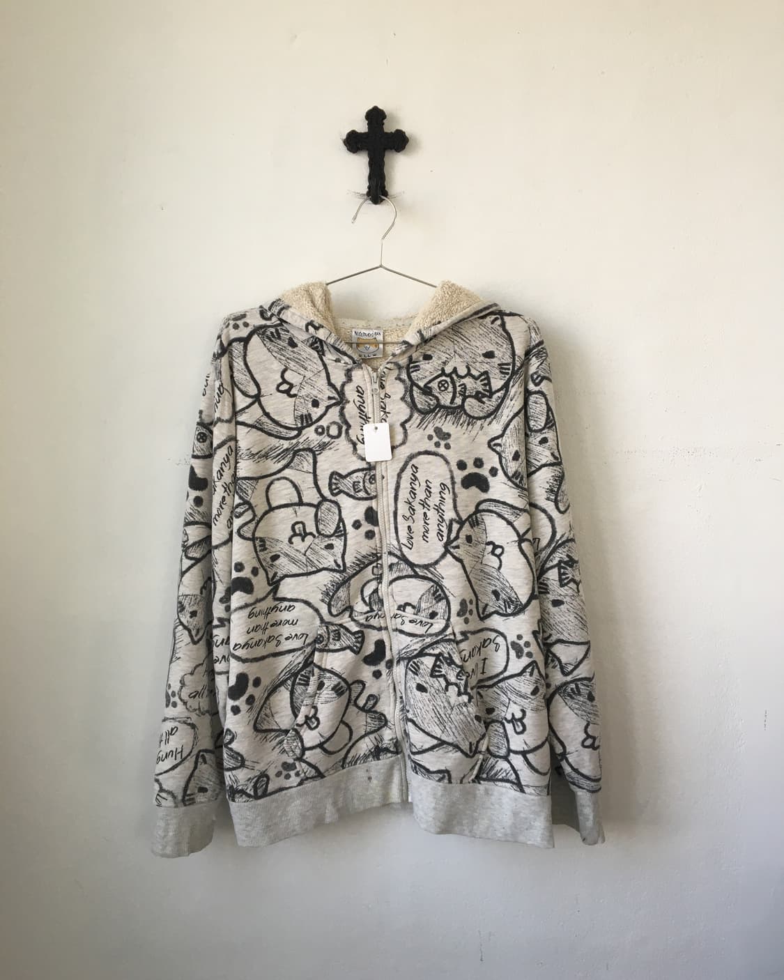 Cat pattern hood zip up 상품이미지2