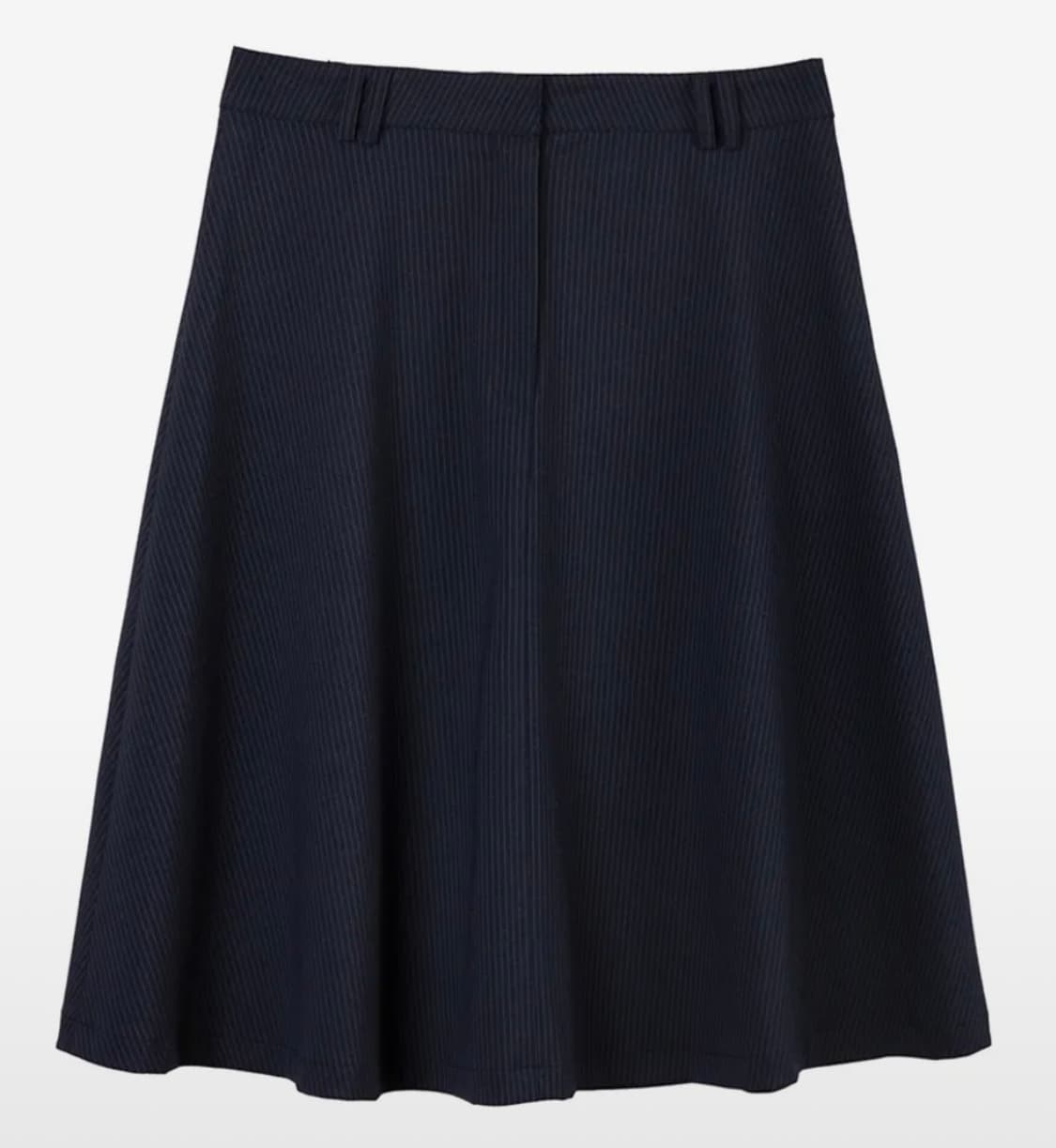 헤레틱 버튼 플레어 미디스커트 네이비 상품이미지3