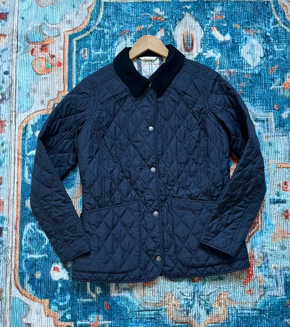 바버 퀼팅패딩 아난데일 네이비 상품이미지7