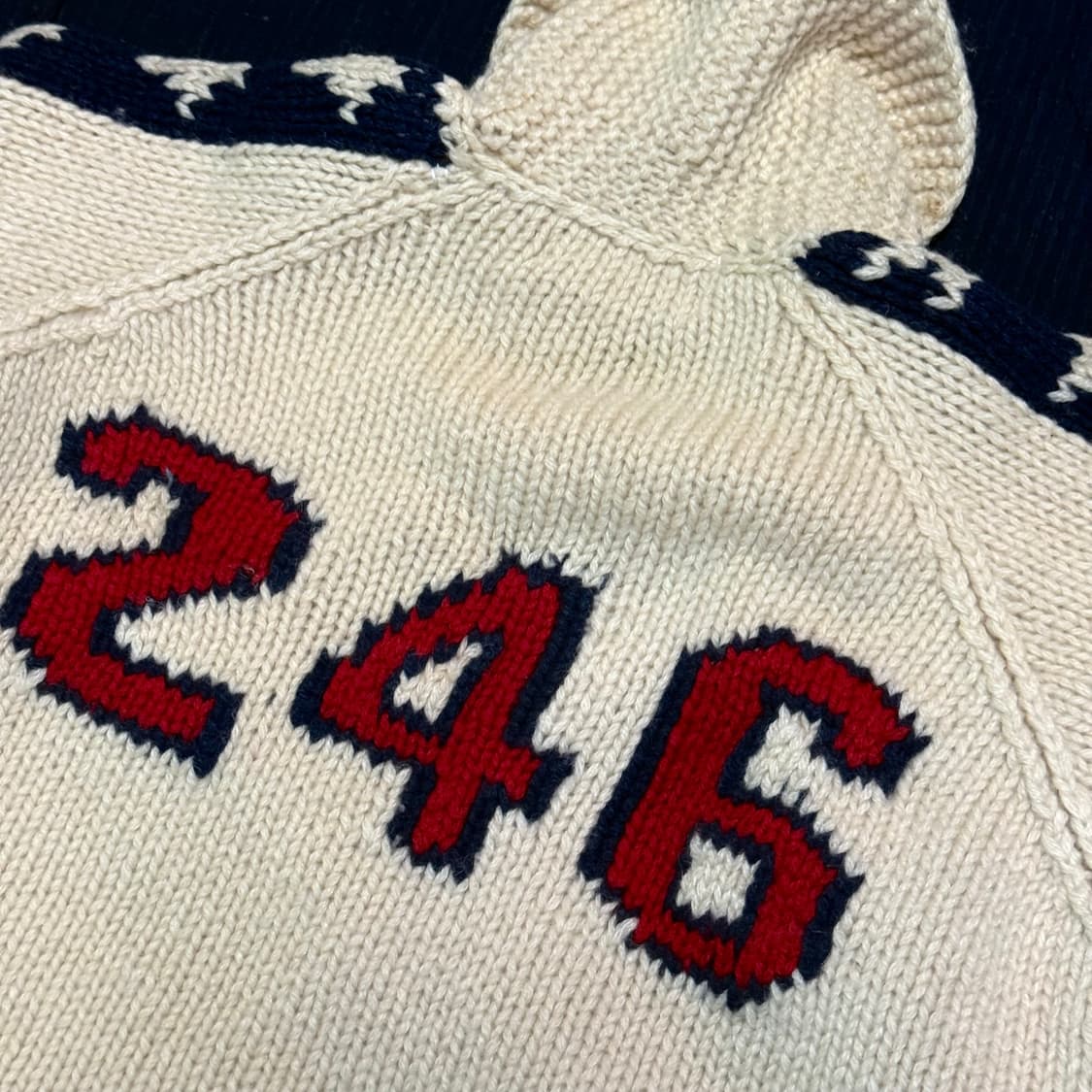 Canoe Lake 성조기 코위찬 스웨터 M 상품이미지6