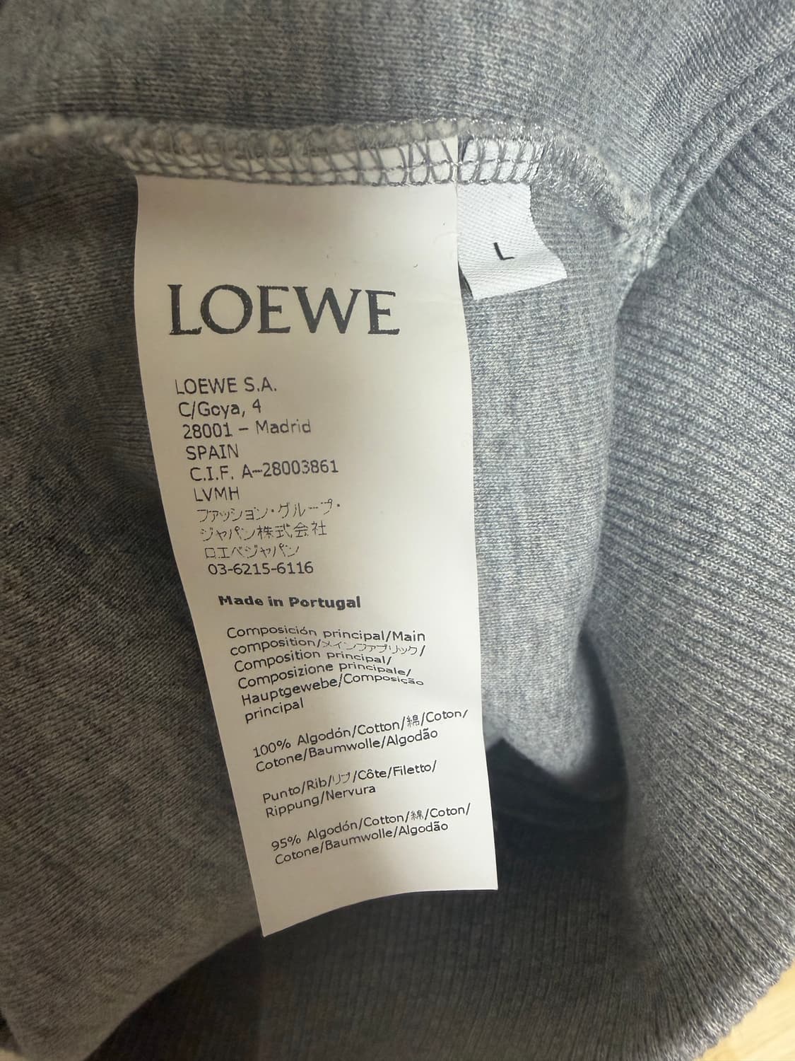 정품 로에베 후드티 여성 L 상품이미지5