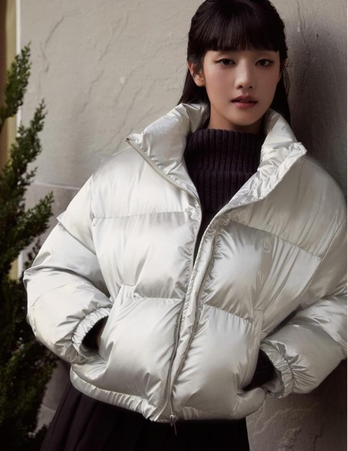 로라로라 글로시 웰론 패딩 실버 상품이미지1