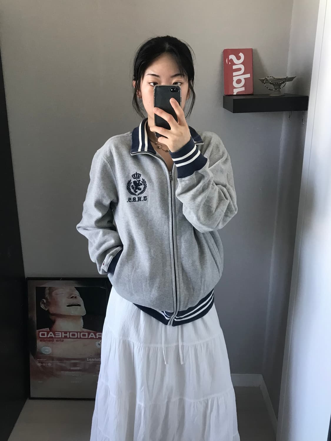 타미힐피거 클럽 로고 그레이 면집업 상품이미지3