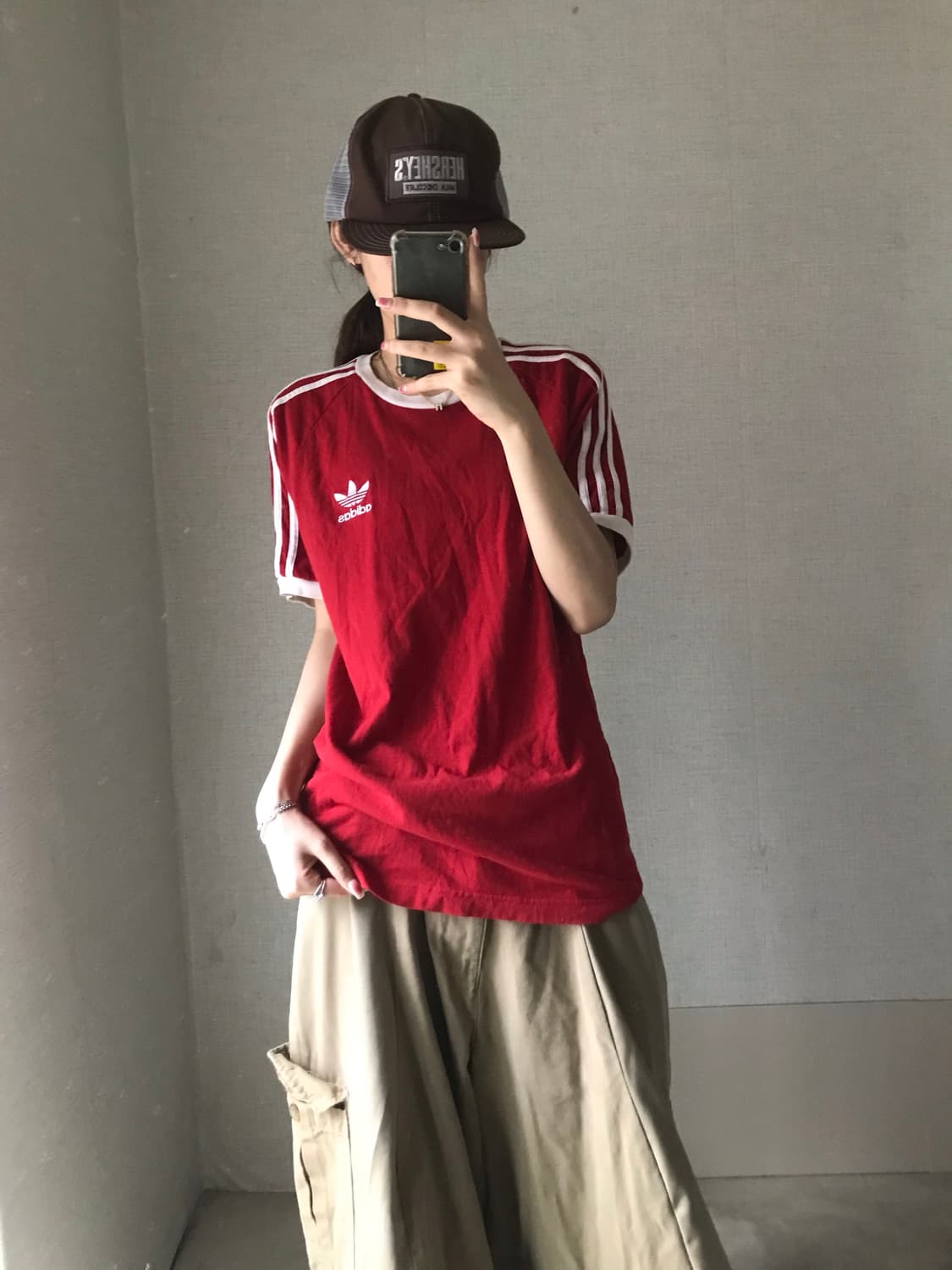 아디다스 레드 링거반팔티셔츠 상품이미지4
