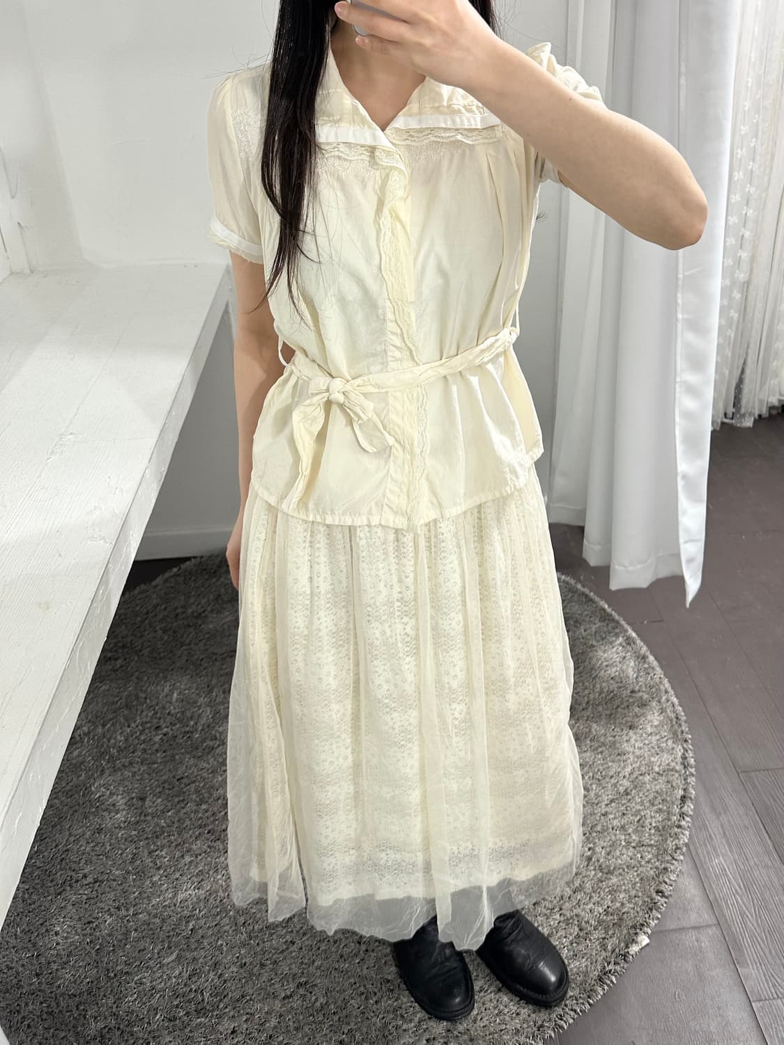 lace mesh mori skirt 상품이미지2