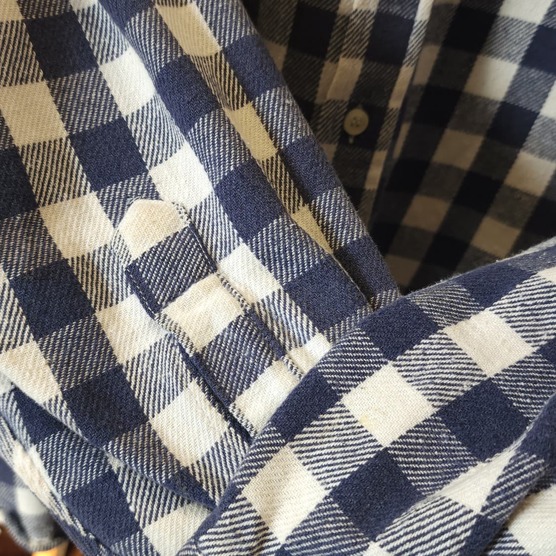 90s 아메리칸 빈티지 체크셔츠 헤비 플란넬 워크셔츠 빅체크 블루 xl 상품이미지9