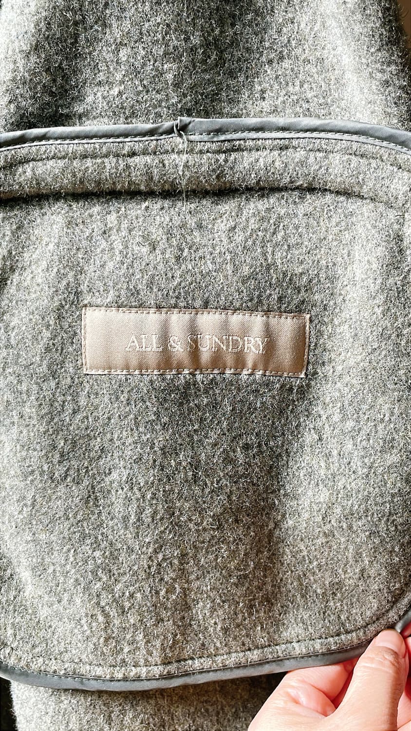 ALL&SUNDRY 올앤선드리 카키그레이 울 모직코트 상품이미지9
