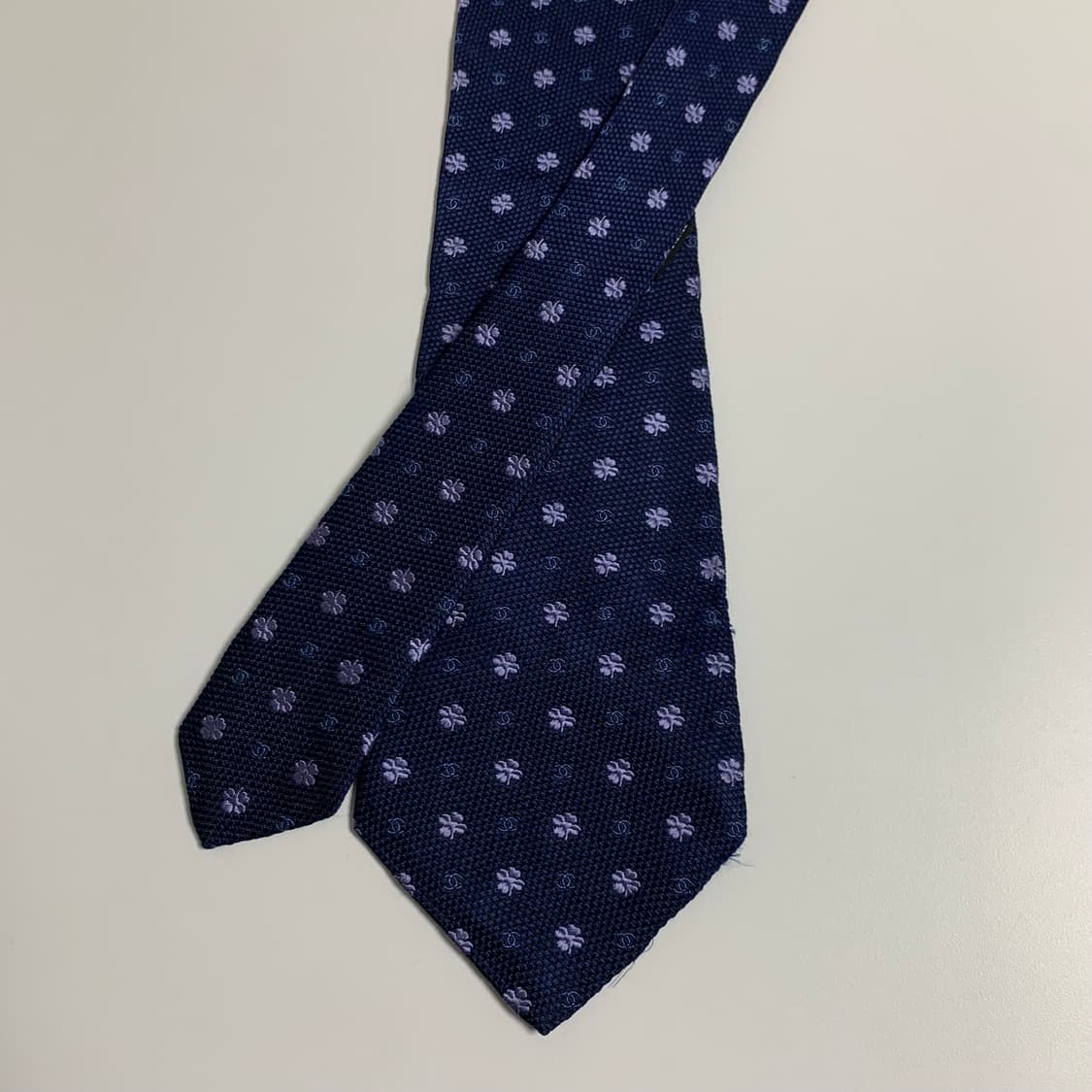 샤넬(CHANEL) 모노그램 로고플레이 명품넥타이 A등급 자카드 플라워 상품이미지3