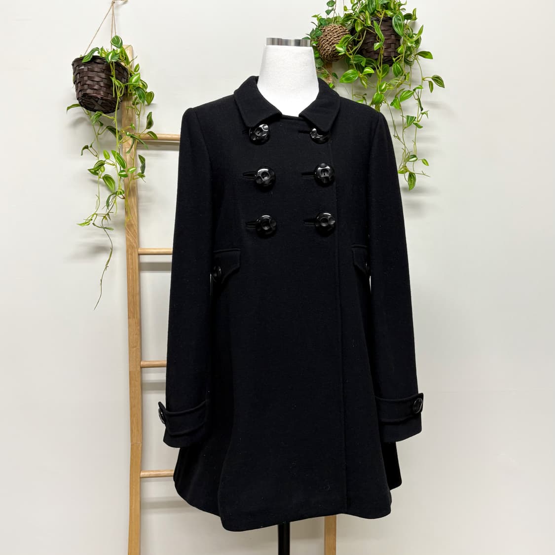 Fred Perry 프레드페리/ 블랙반코트 반코트 더블코트 울코트 상품이미지1