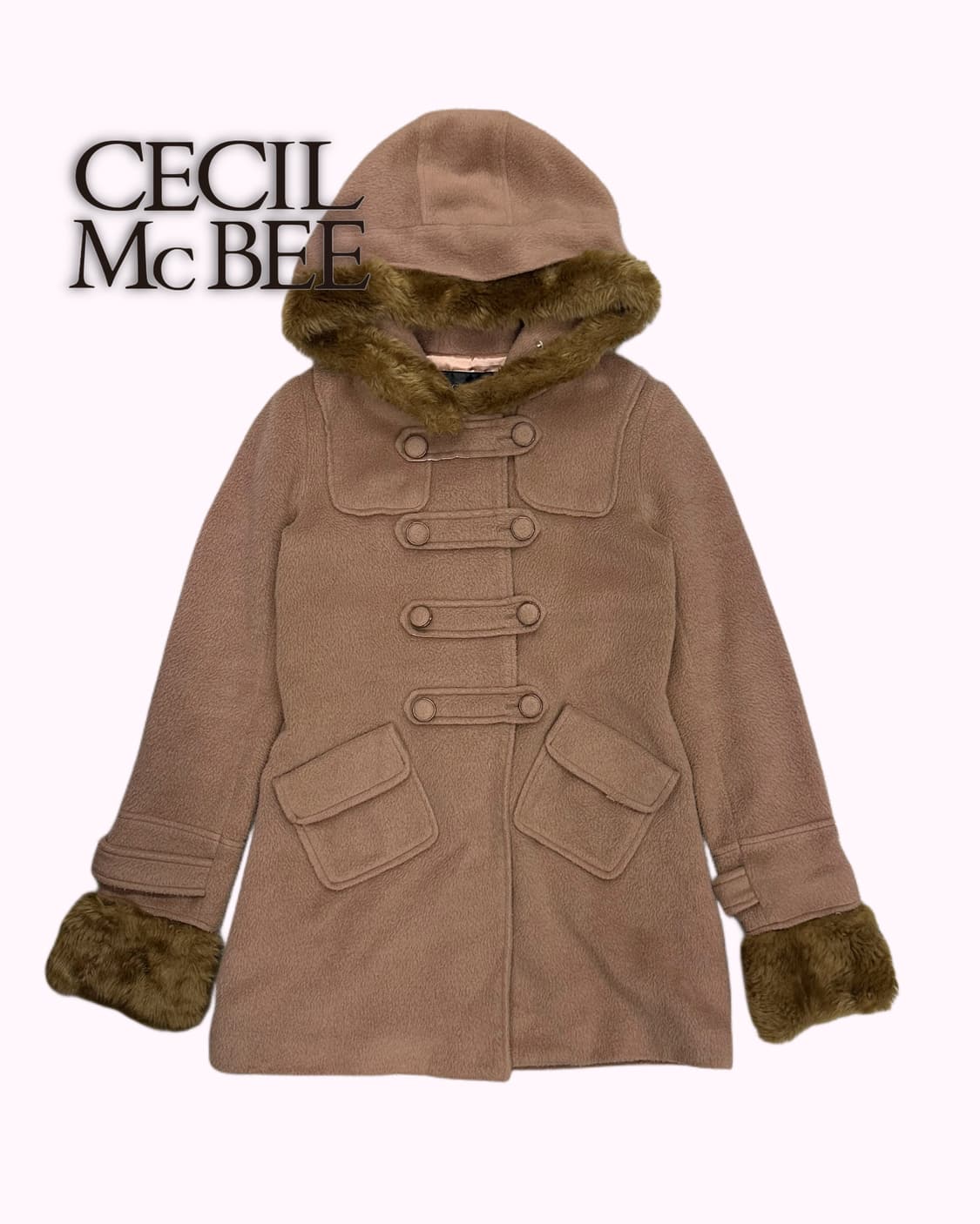 CECIL MCBEE fur hood duffle coat 상품이미지1