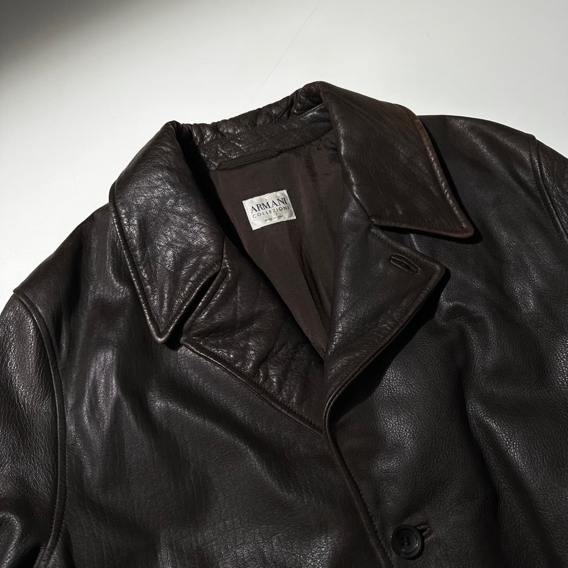 아르마니 꼴레지오니 싱글 레더 카코트 상품이미지3
