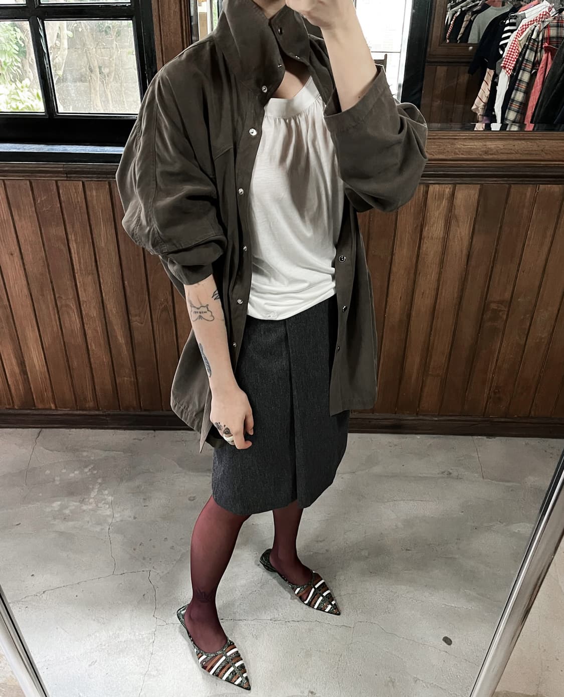 JIL SANDER gray wool skirt 상품이미지5