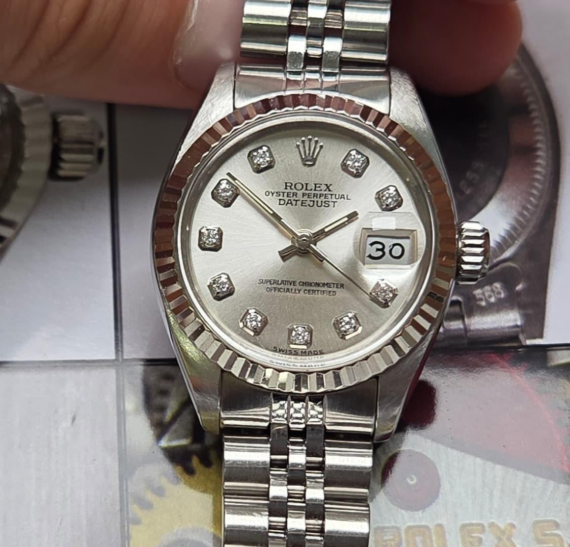 롤렉스 데이저스트 6917 실버 10P다이아 쥬빌리줄 여성용 (감정서 포 상품이미지8