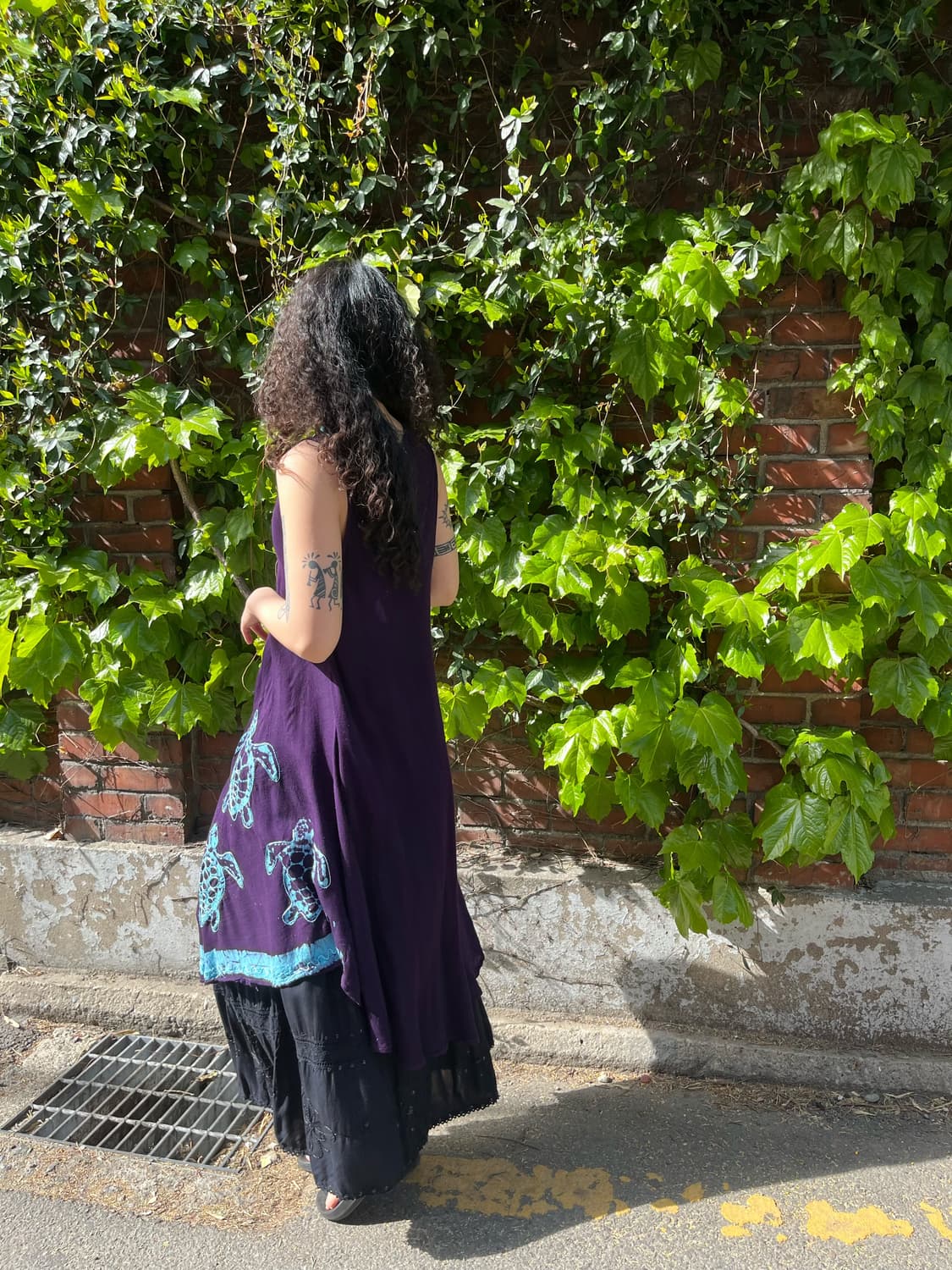 바다 거북이 자수 미디 원피스 상품이미지5