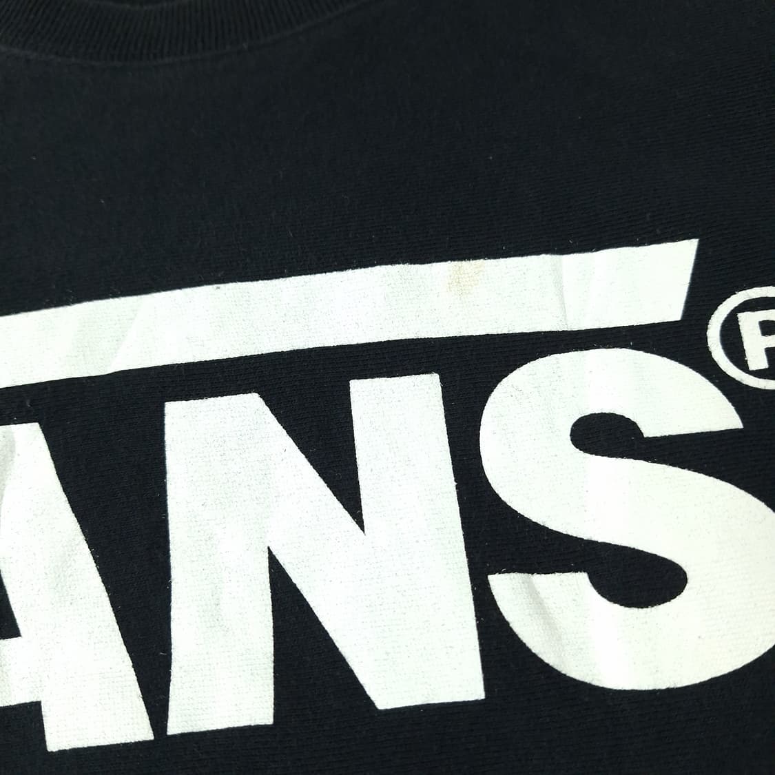 VANS 반스 JP 블랙 화이트 빅 로고프린팅 베이직 기모 맨투맨 티셔츠 상품이미지6