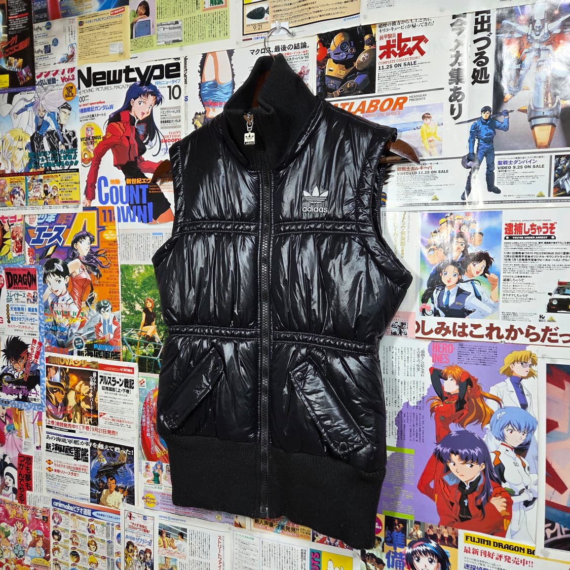 아디다스 글리터 유광 걸스 하이넥 패딩 베스트 상품이미지2