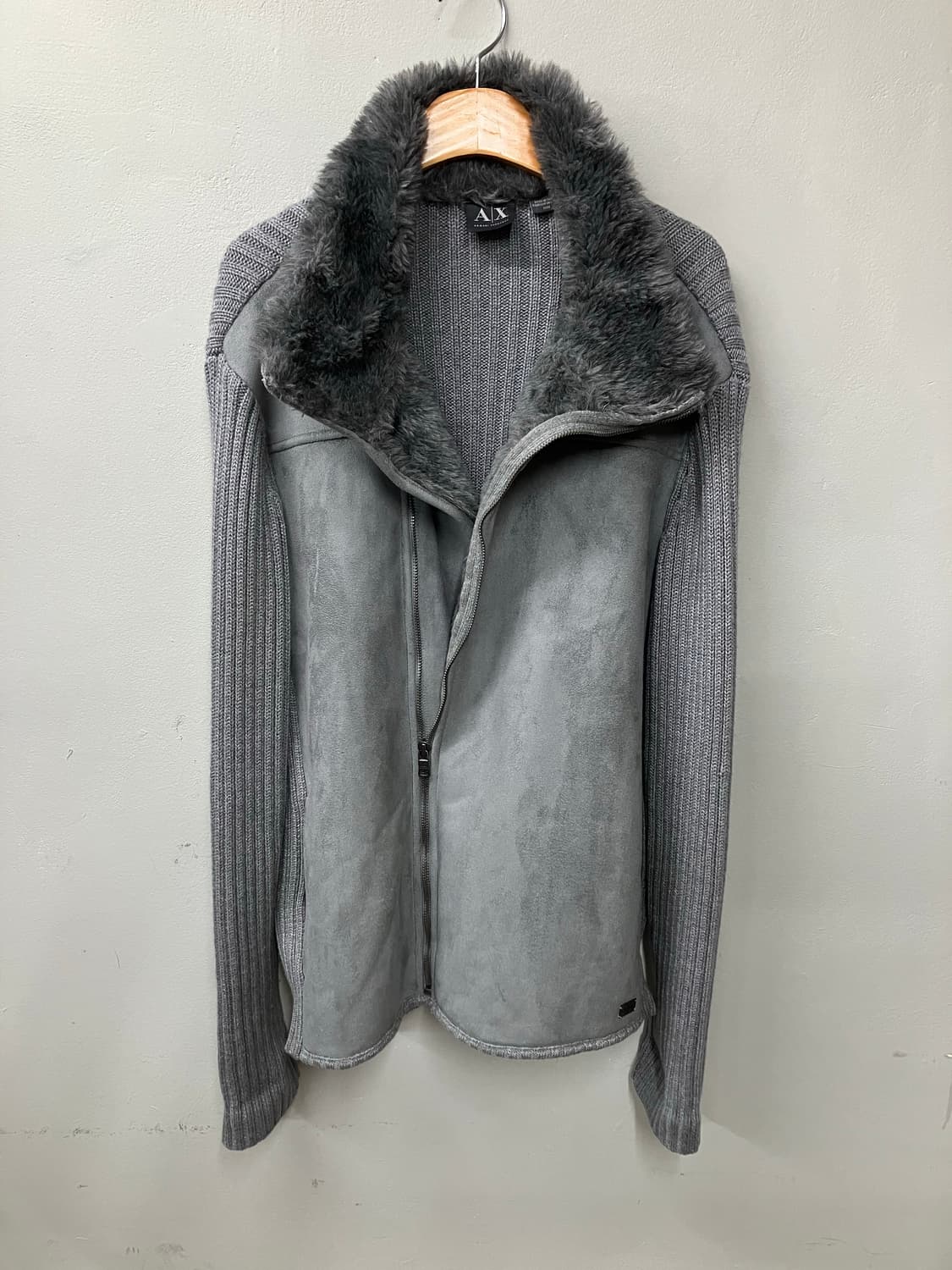 알마니 익스체인지 스웨이드 집업니트 상품이미지1