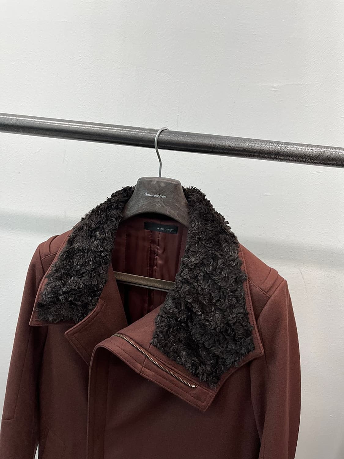 95) 우영미 10fw 버건디 캐시미어 코트 상품이미지3