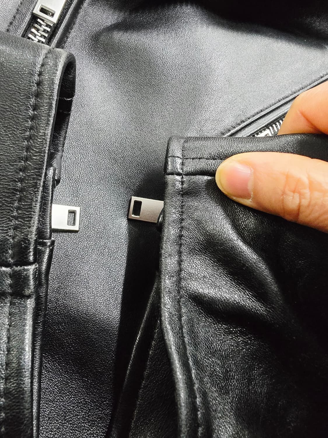 무신신스탠다드 블랙 레더 라이더 양가죽자켓 점퍼 상품이미지10