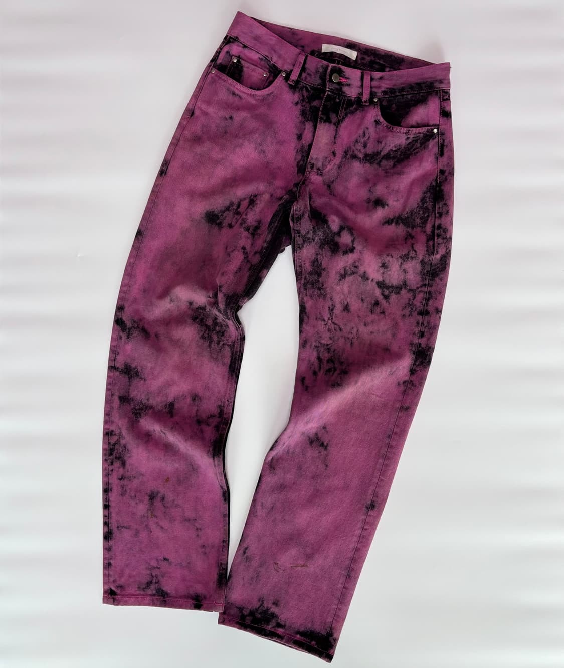 친다운(CHIN DOWN) 퍼플 다이 블리치 워싱 데님 상품이미지1