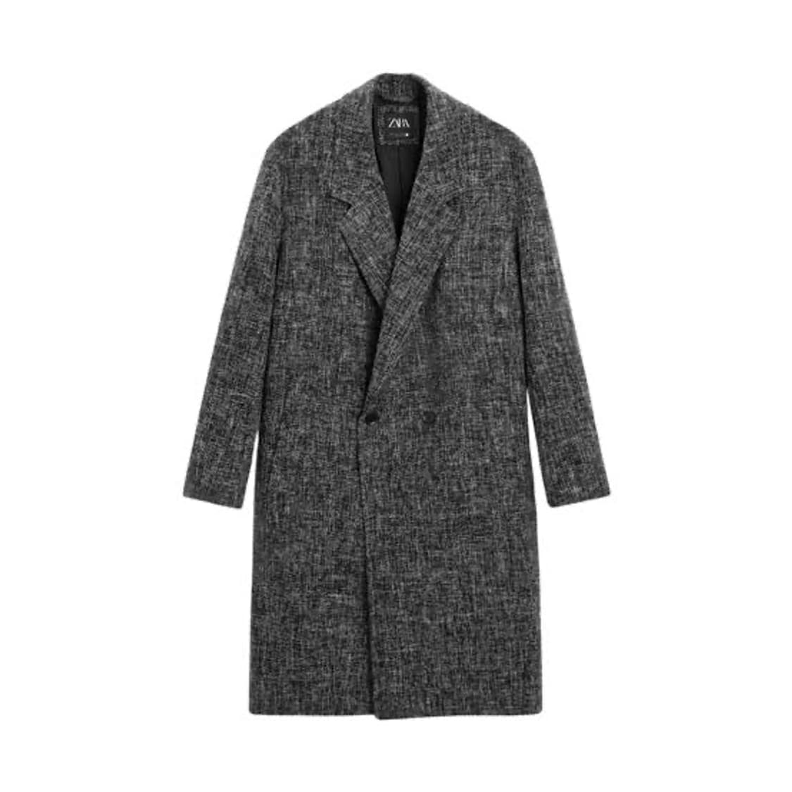 자라 릴렉스드 핏 텍스쳐드 코트 그레이스 상품이미지1