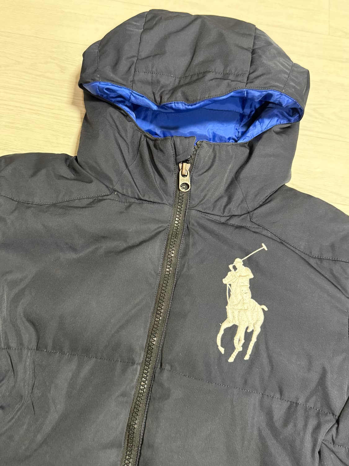 급처 여성 폴로 화이트 빅포니 다운패딩 상품이미지1