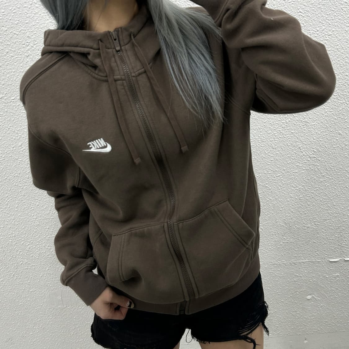 나이키 센터로고 밀크코코아 후드집업 M 상품이미지2