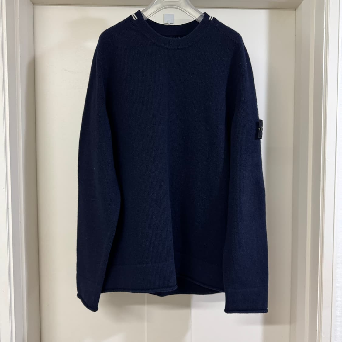 스톤아일랜드 더블라이닝 램스울 니트 L사이즈 네이비 상품이미지1