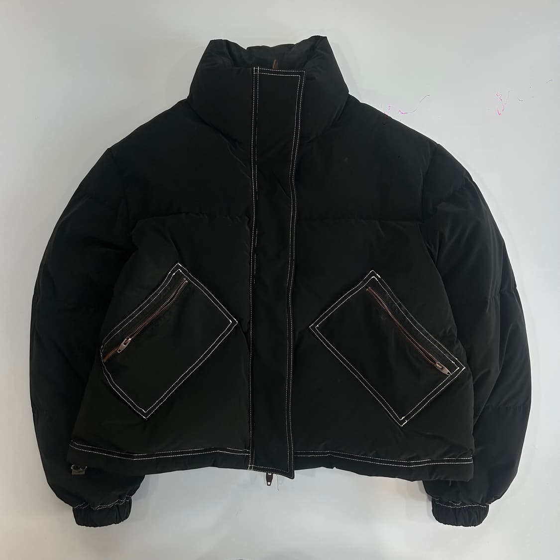 Matin kim  마땡킴 스티치 코딩 매트블랙 패딩 상품이미지3