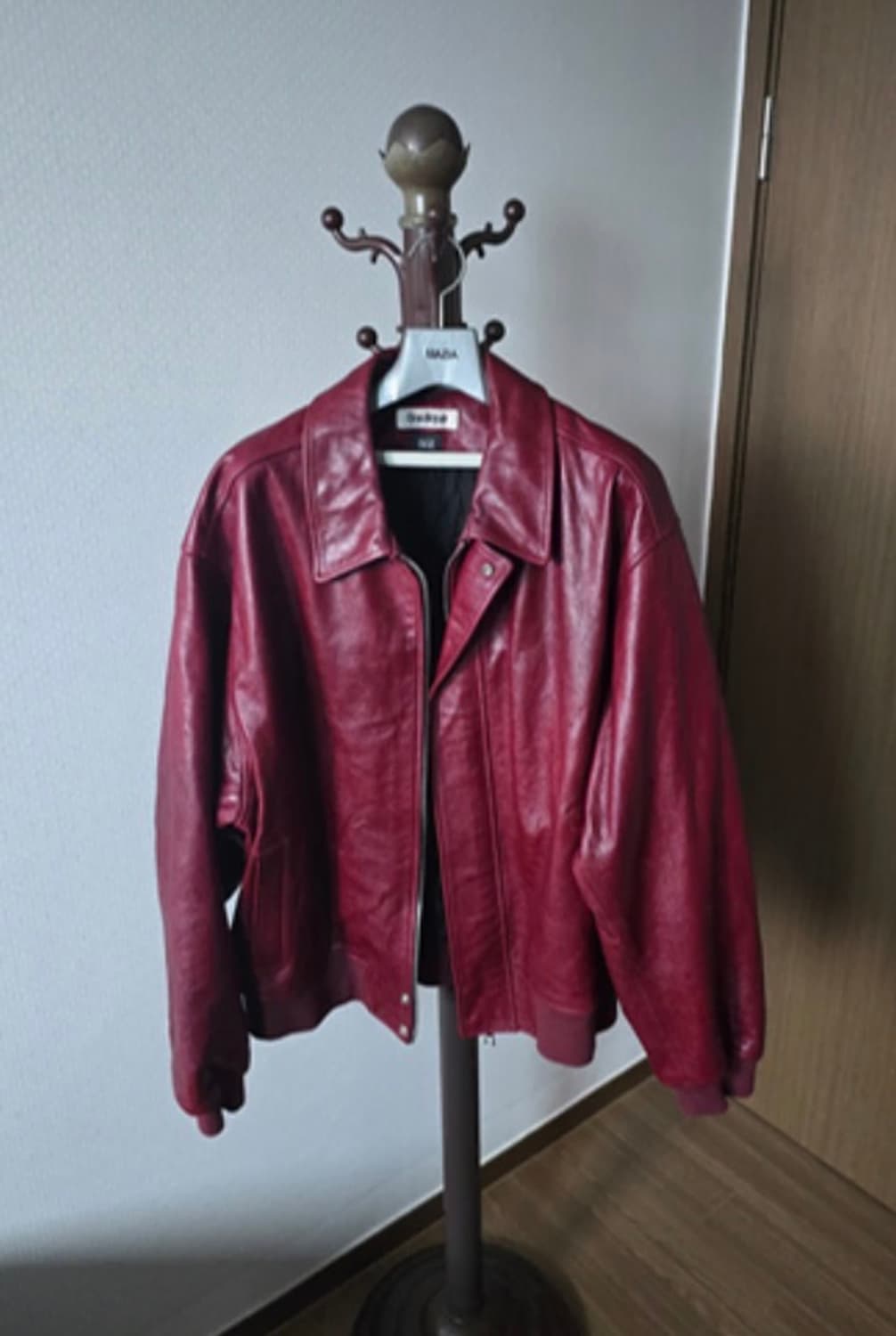 버건디 레더 자켓 상품이미지2