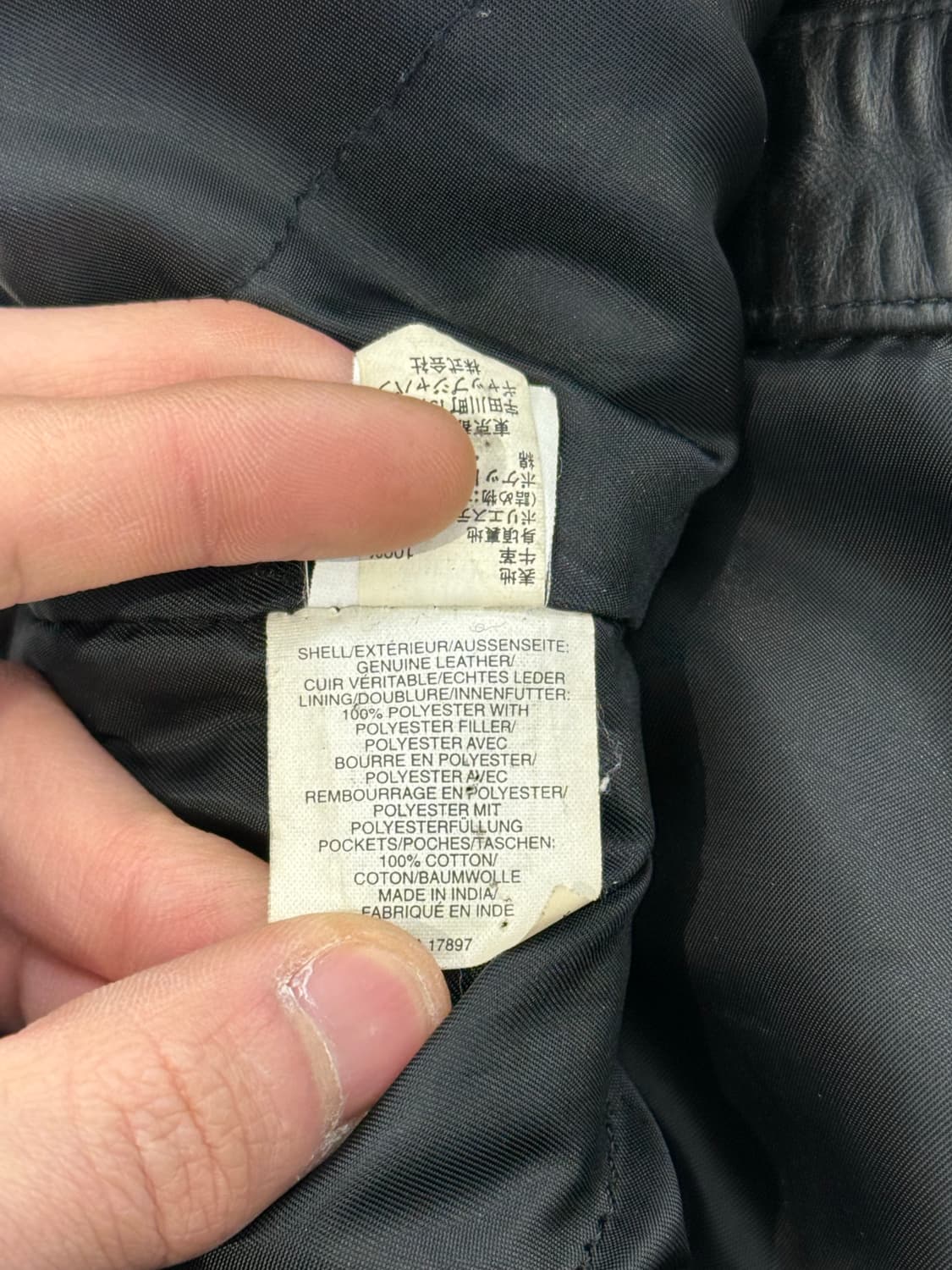 갭 90s 제뉴윈 블랙 느와르 카코트 레더 자켓 상품이미지8