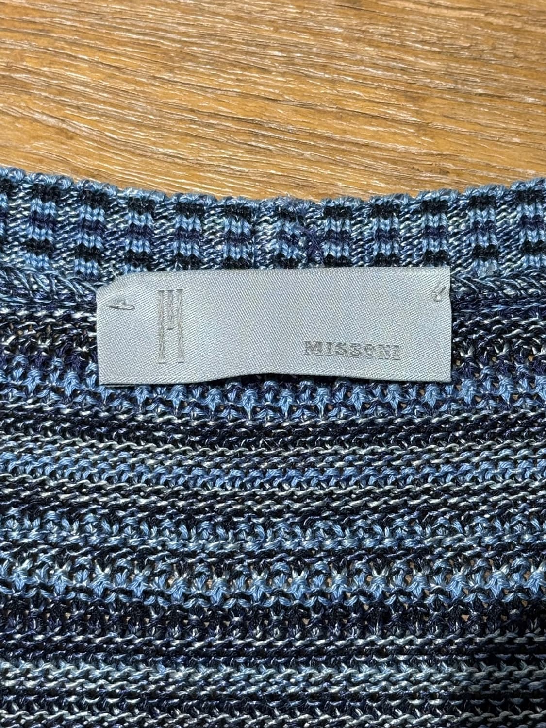 미쏘니 블루 스트라이프 오버사이즈 니트 가디건 상품이미지7