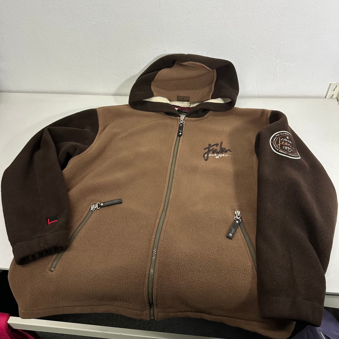 95 FUBU 푸부 브라운 후리스 후드집업 상품이미지2