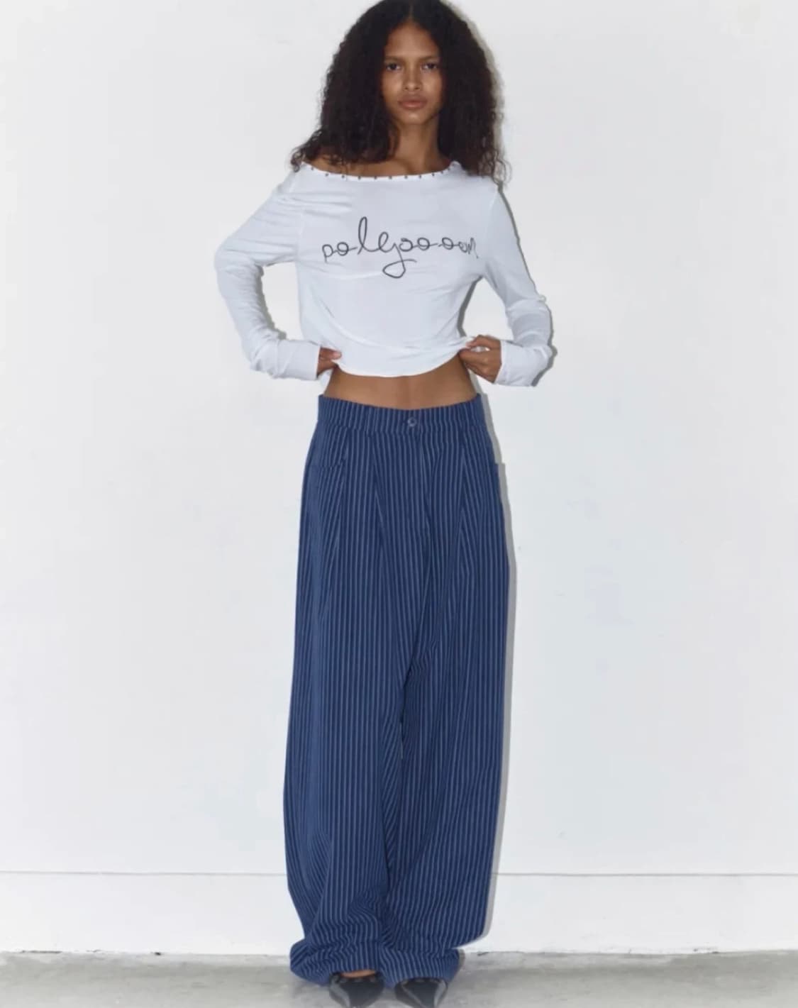 폴리수엠 stripe oversized tuck pants 상품이미지2
