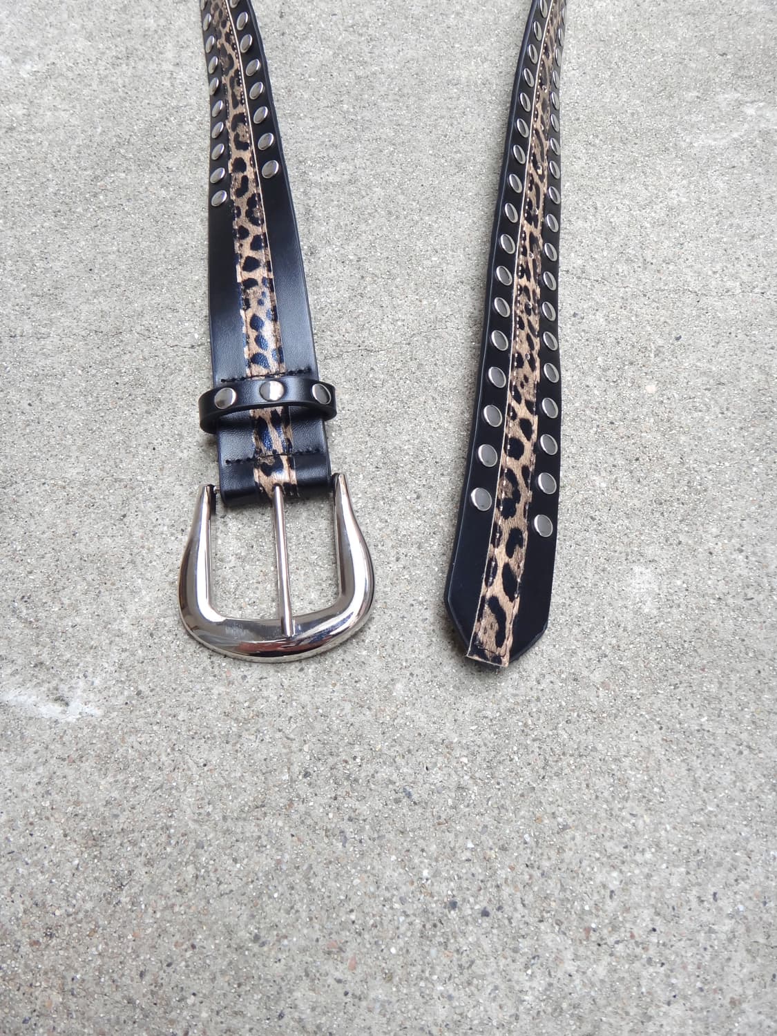 Leopard mix belt / black 상품이미지3