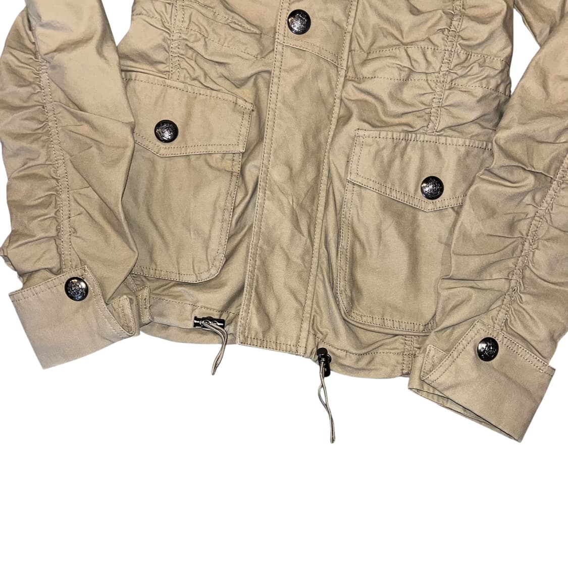 셔링 후드 면 야상 자켓 y2k갸루펑크 상품이미지3