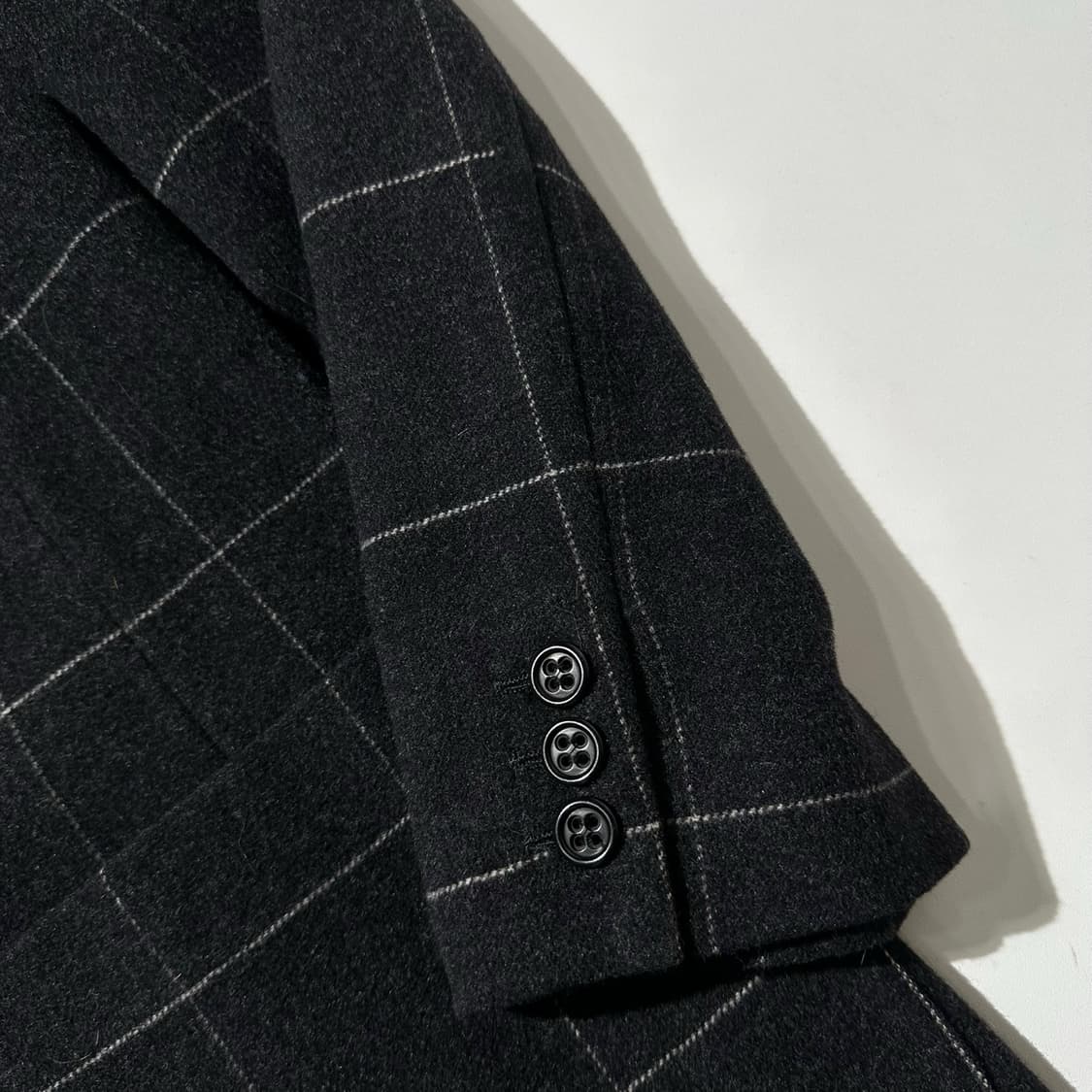 막스마라 울 앙고라 체크 싱글 블레이저 자켓 상품이미지5