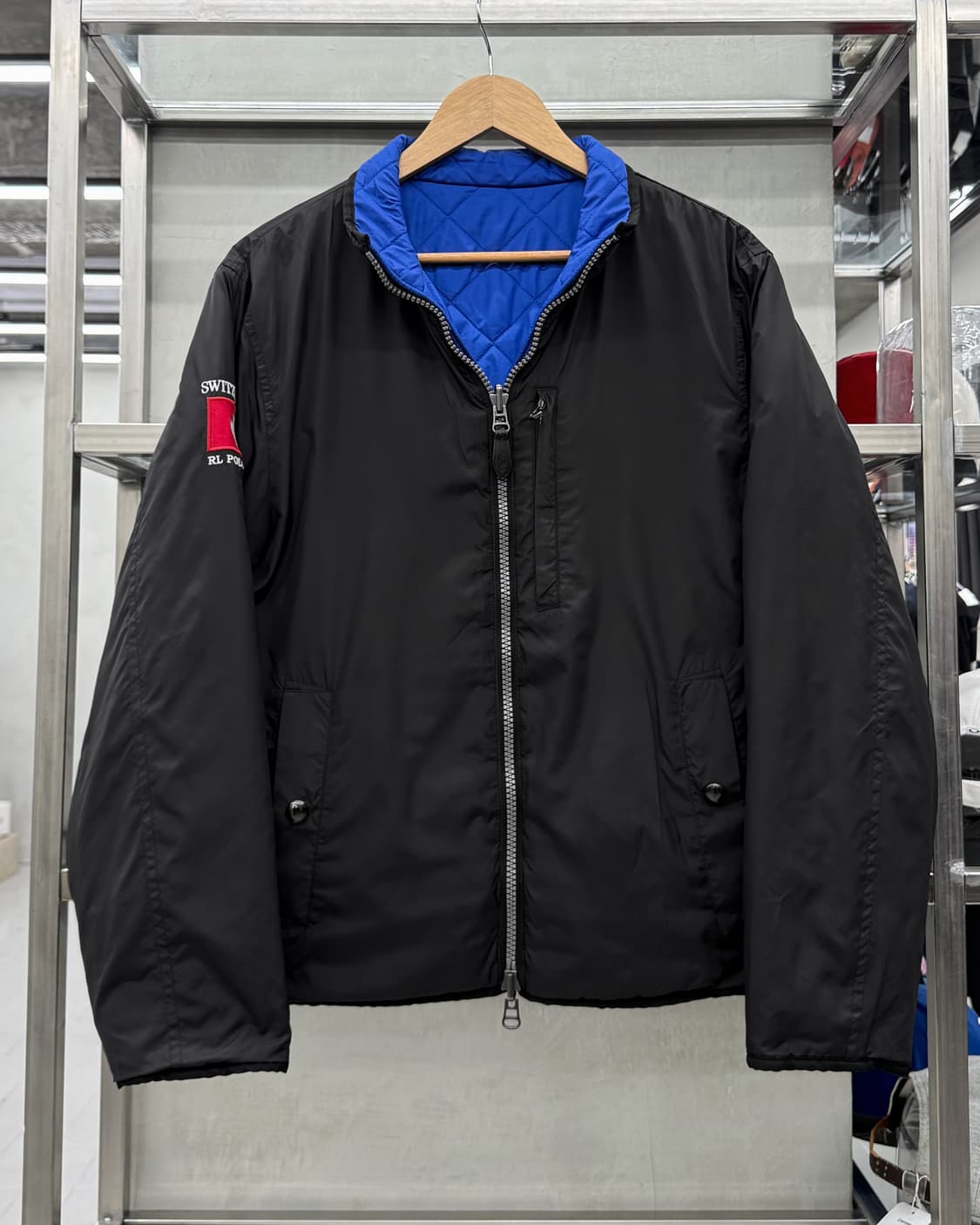 폴로 랄프로렌 00s 스위스 크레스트 리버시블 퀼티드 봄버 자켓 상품이미지6
