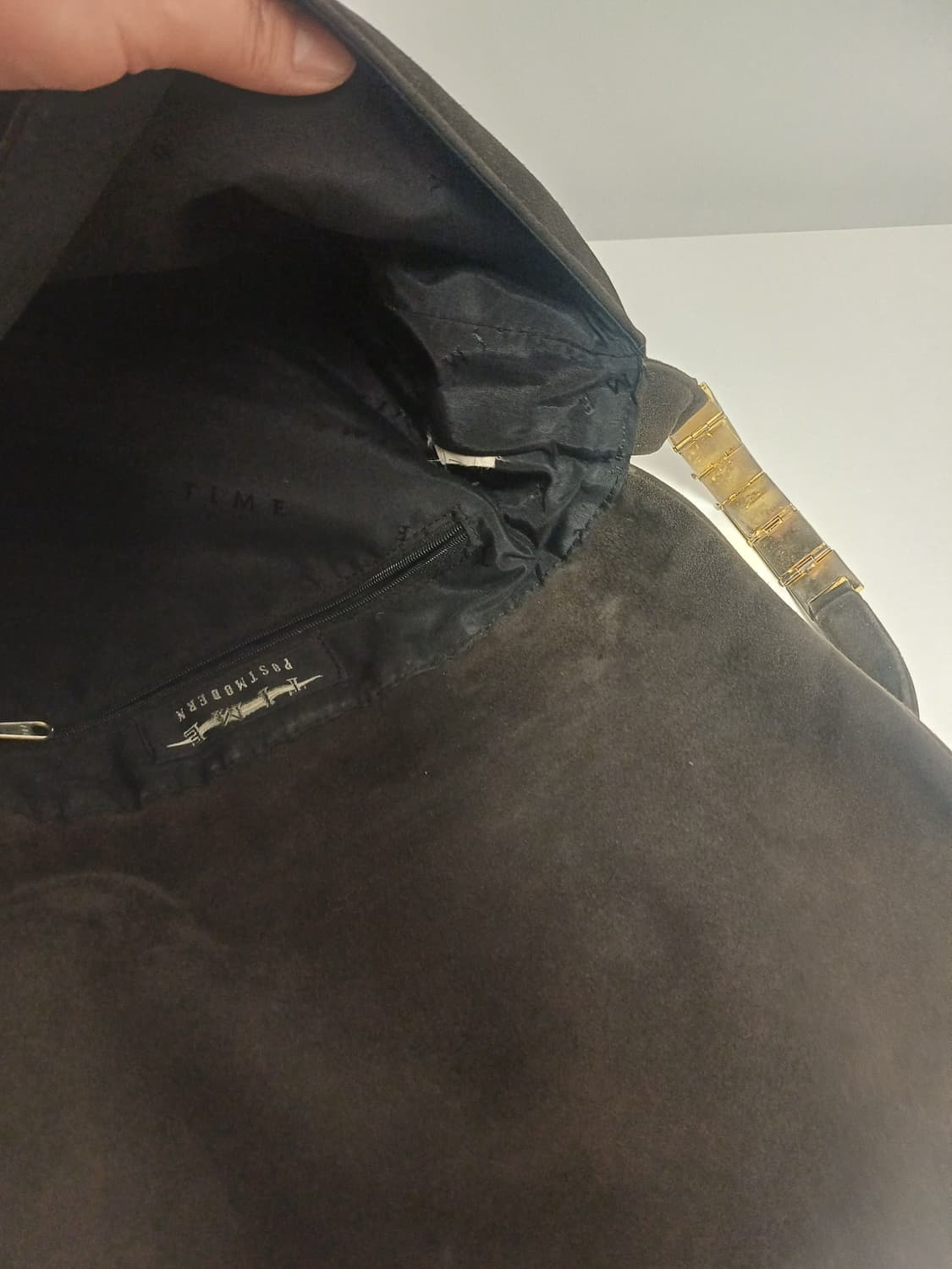 타임(TIME) 포스트모던 아카이브 스웨이드 숄더백 [다크 브라운] 상품이미지6