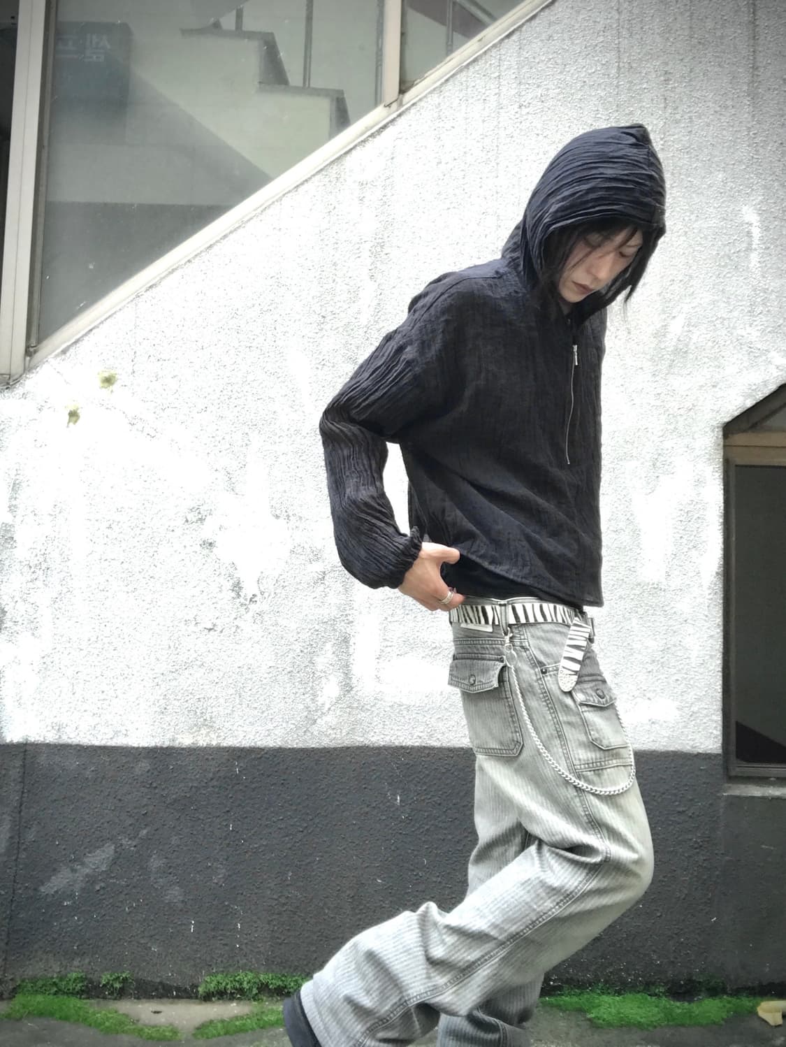 pleats half zip up hoody 상품이미지2