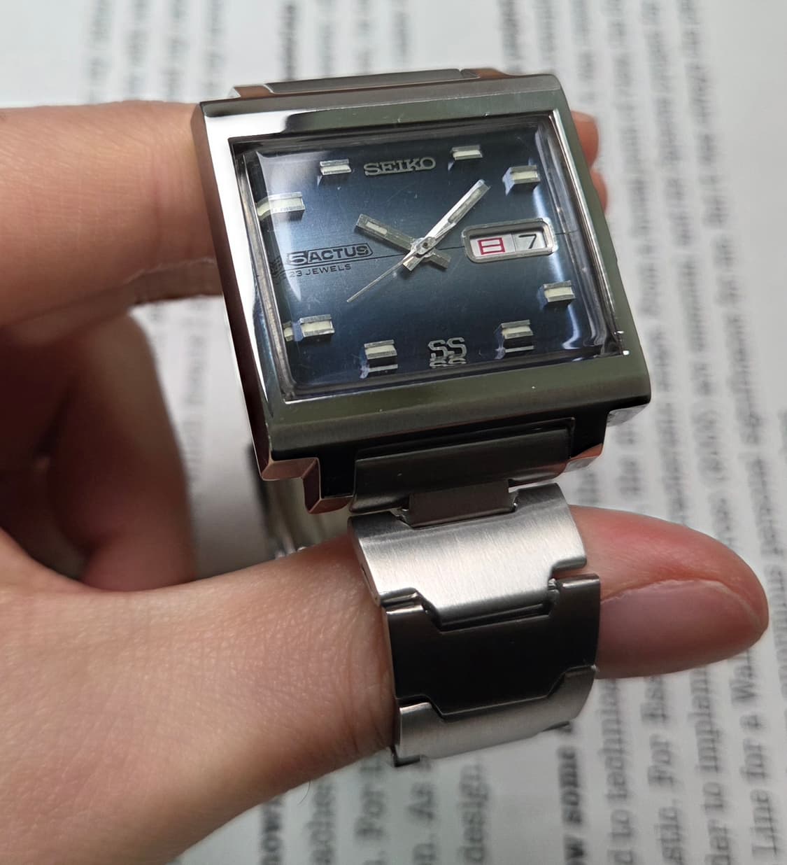 레어] 빈티지 세이코 액투스SS 테레비 블루 그라데이션 한자 데이데이트  상품이미지4