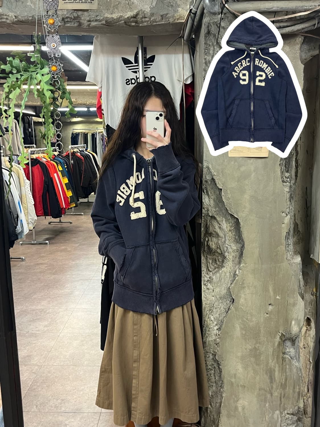 아베크롬비 후드집업 네이비 M #csz1848 상품이미지1