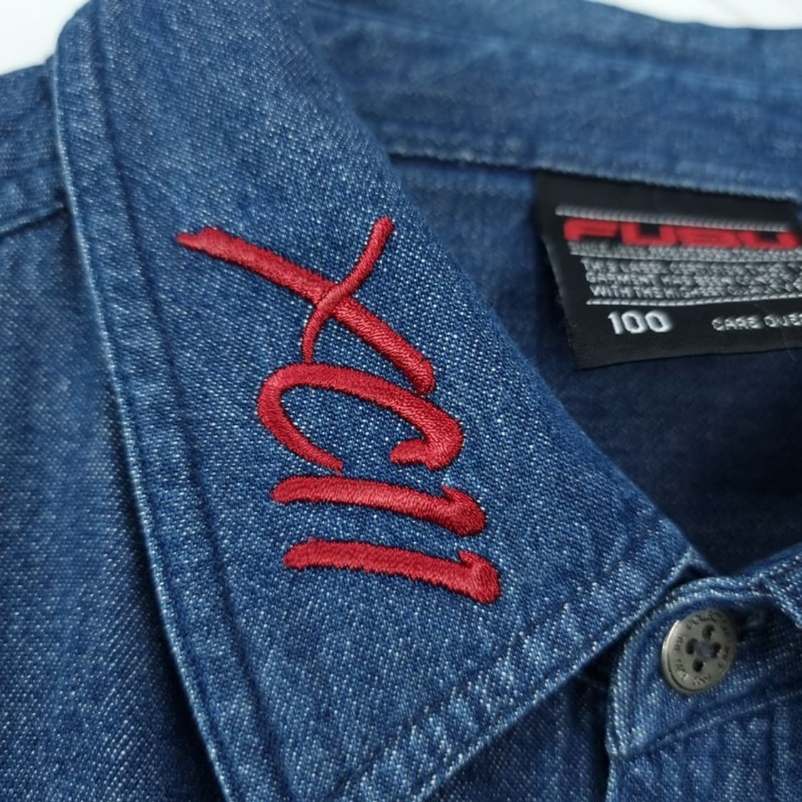 [푸부] 올드스쿨 빈티지 오버핏 데님 셔츠 M20024 상품이미지8