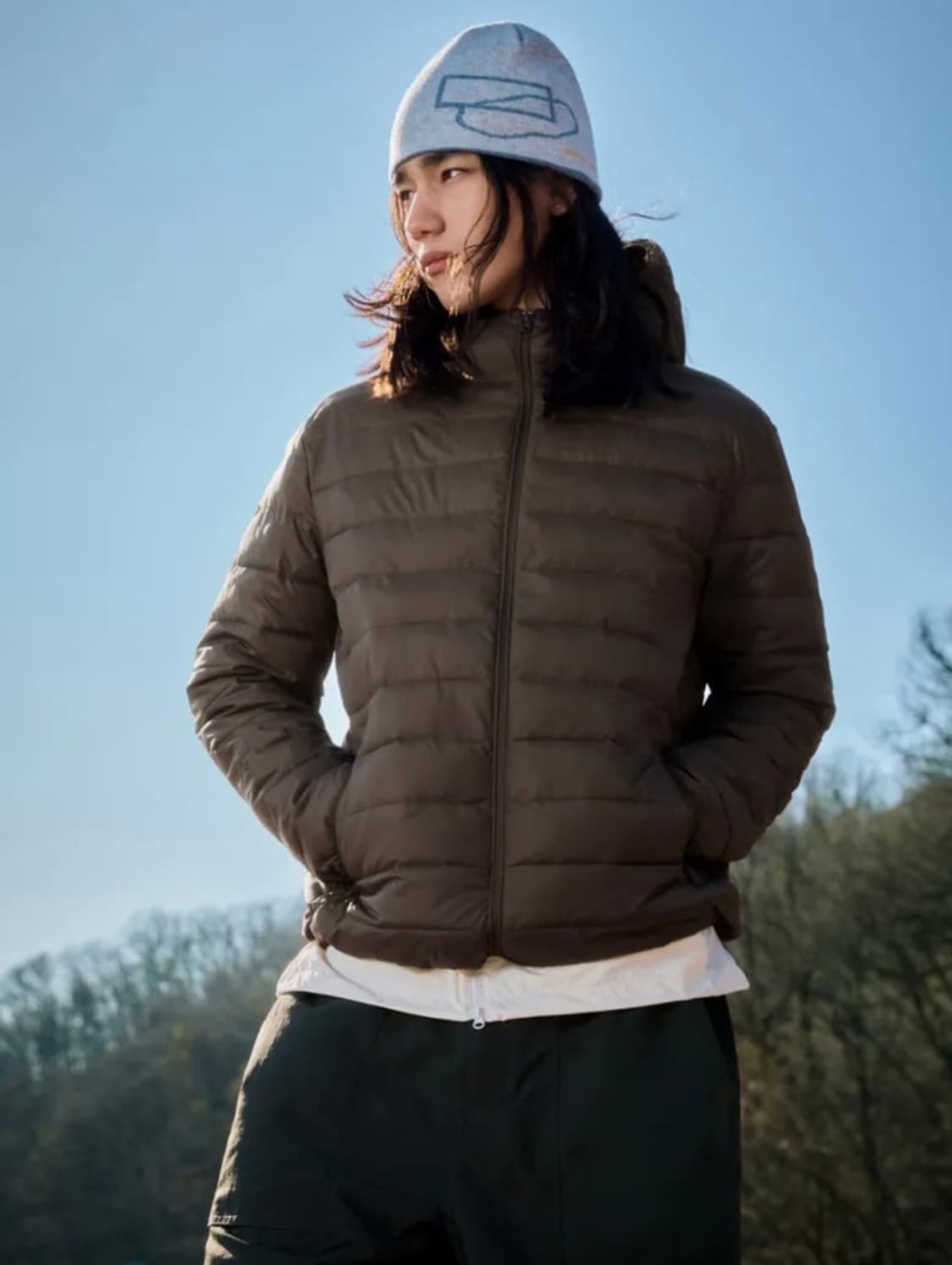 스파오 경량패딩 브라운 새상품 사이즈S 상품이미지3