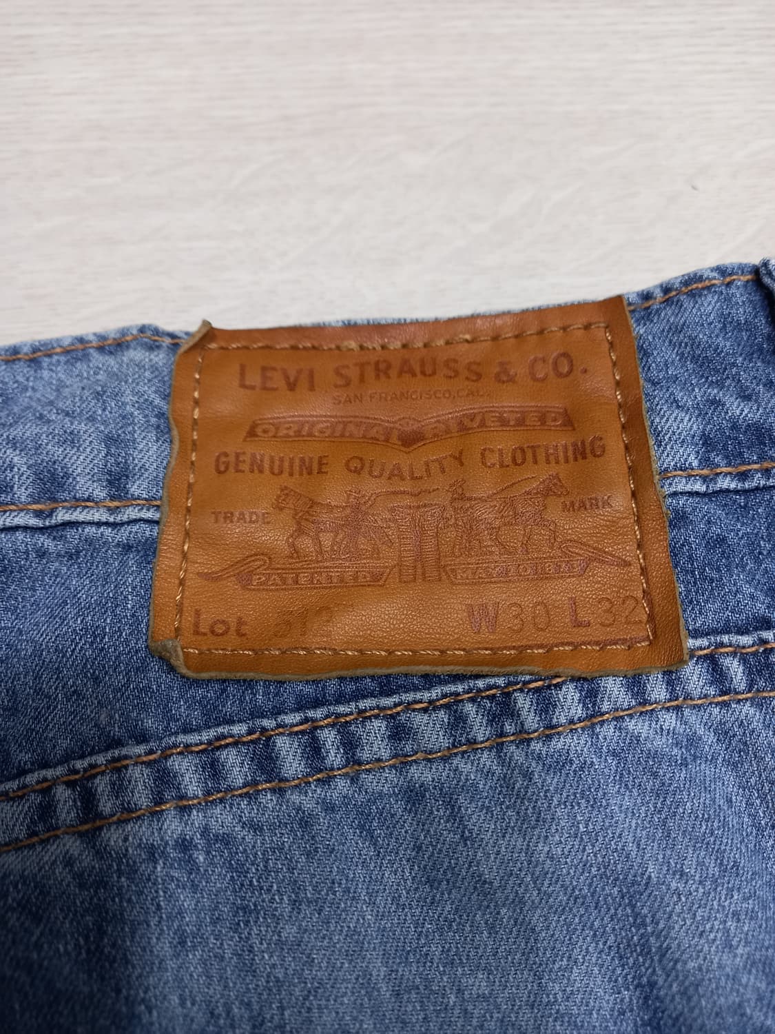 30 빅E 리바이스512 봄여름용 데미지워싱 스판 슬림일자진 30-211 상품이미지5