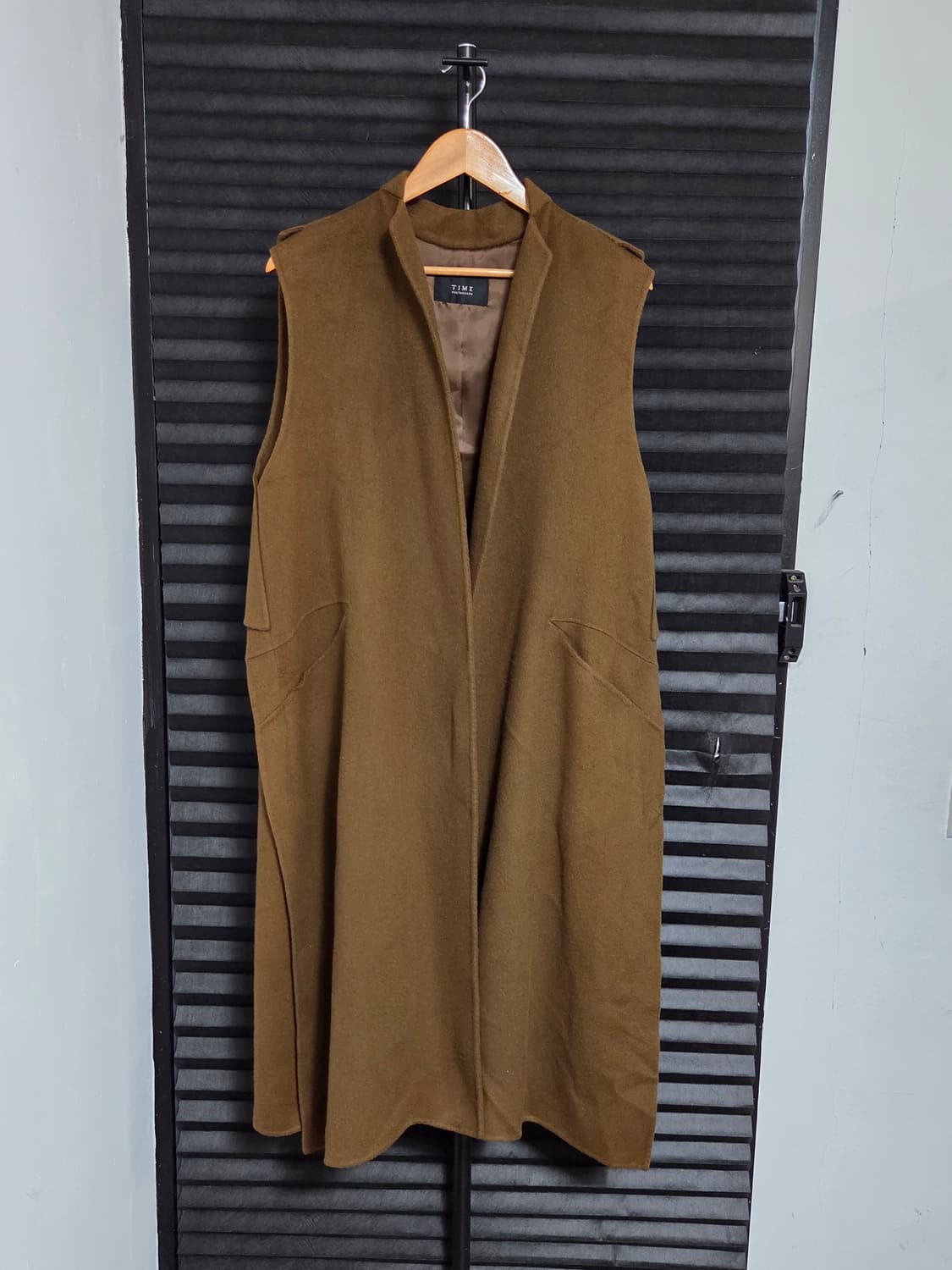 [타임] 핸드메이드 울 캐시미어 롱 베스트 코트 | 00051 상품이미지1