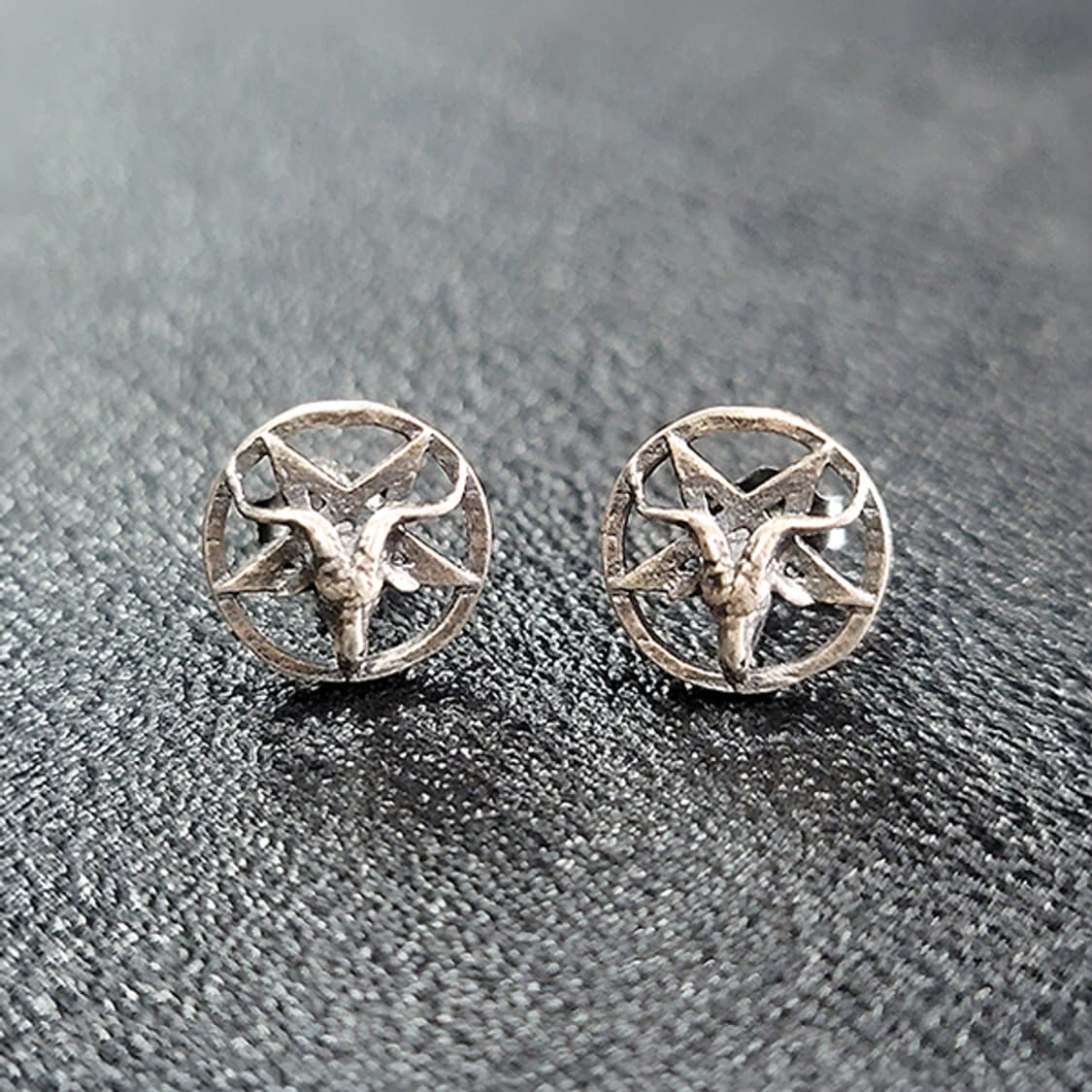 바르 실버 귀걸이 피어싱 은 남자 여자 명품 바포메트 사탄 고양이 상품이미지1