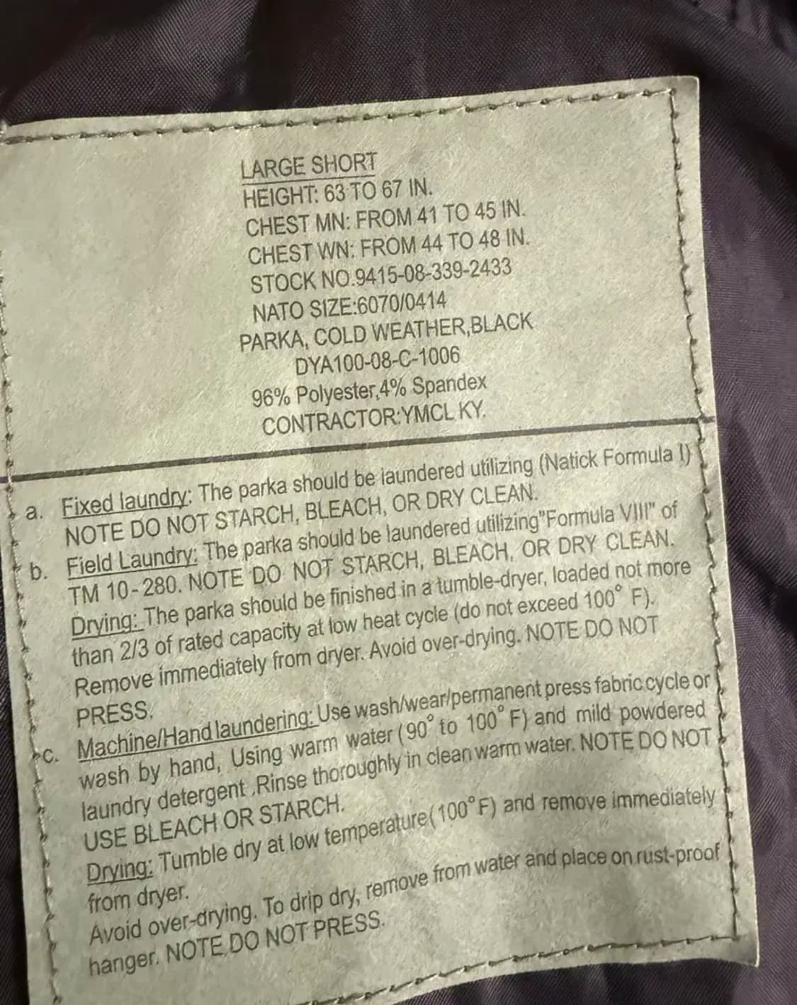 ymclky US ECWCS GEN1(L,새상품) 상품이미지9